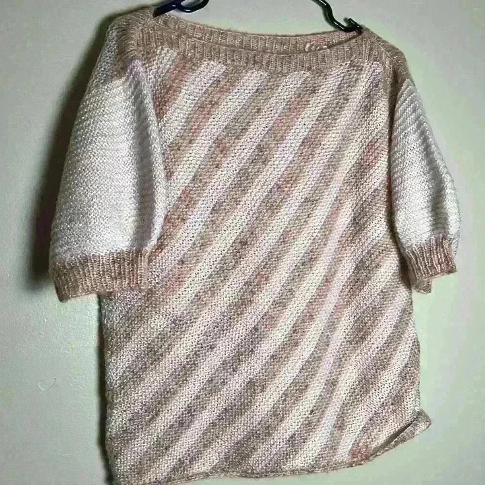 Handmade granny core ,cottage core ,whimsigoth, academic,short sleeve sweater. - Picture 2 of 2